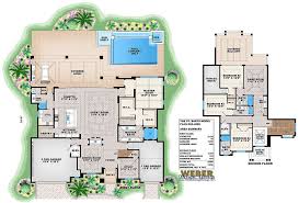 Tropical House Plan Caribbean Island Beach Style Home Floor Plan In 2020 Beach House Floor Plans House Plans Floor Plans