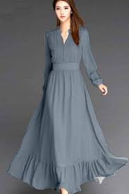 Grey Slate Crepe Stylish Gown Thejtstore Elbiseler Cicekli Elbiseler Elbise Modelleri