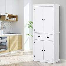 Recently, though, the popularity of large kitchen islands has prompted a resurgence in a form of cabinetry that was once the norm in kitchens up to the early 1950s—the freestanding cabinet that stands on legs with finished faces on all four sides. Traditional Colonial Freestanding Kitchen Pantry Cupboard Storage Cabinet White Ebay