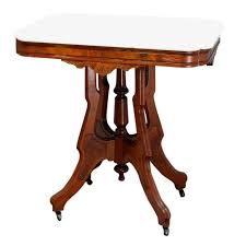 Poly & bark riley marble rectangle coffee table. Antique Victorian Eastlake Carved Walnut And Beveled Marble Side Table Circa 1880 For Sale At 1stdibs