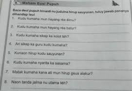 Diharapkan kunci jawaban dan soal uts bahasa sunda kelas 5 semester 1 ini merupakan salah referensi yang baik dan benar. Pelajaran Bahasa Sunda Kelas 5 Halaman 38 Brainly Co Id