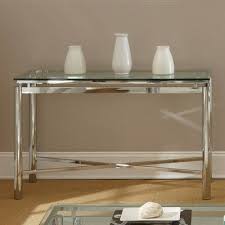 Nova Sofa Table Chrome And Glass Steve Silver Metal Sofa Tempered Glass Table Top Sofa Table
