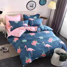 Ambesonne flamingo bedspread, illustration of flamingo with tropical garden hibiscus flower plant vintage, decorative quilted 3 piece coverlet set with 2 pillow shams, queen size, green pink. China Factory Direct Price 100 Cotton 200tc Flamingo Bedding Set Duvet Cover China Bedding Set And Home Textile Price