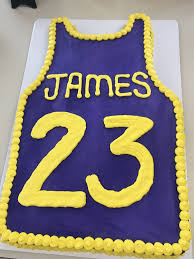 Cake candles cake toppers cards & invitations decorations favors gift wrap hats party lights. Lebron James La Lakers Jersey Cake Lebron James Birthday Birthday Cakes For Teens Zucchini Cake