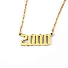 Special Date Old English Number 2000 Chokers Necklaces Birthday Gift Birth Year Necklace Women Men Custom Jewelry Chain Necklaces Aliexpress