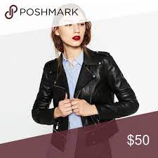 Zara Faux Leather Zip Jacket Jackets Zip Jackets Zara