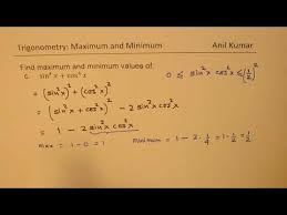 Find the minimum value of sin 4 ɸ cos 4 ɸ minimum value = (1/2) 4 = 1/16. Video Minimum Value Of X X