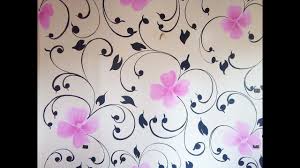 رسم جدارى شرح مبسط لطريقه رسم جدار كامل نبرتيه او استنسل مع ورده بسيطه Youtube Wall Paint Designs Paint Designs Wall Painting