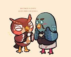 blathers enjoys brewster's... - JEBBY