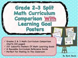 Gr 2 3 Split Math Curriculum Comparison And Learning Goal Posters 300 Pages
