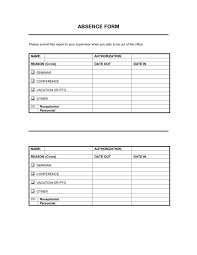 Absence Form Template Word Pdf By Business In A Box