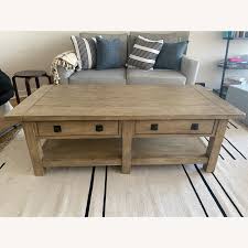 Wayfair artirio round dining table, $759. Pottery Barn 54 Benchwright Coffee Table Aptdeco