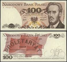 1974 Series Polish 100 Zloty Banknote Featuring Ludwik Warynski And The Coat Of Arms Of Poland On The Obverse Side And Bank Notes Poland Banknote Collection