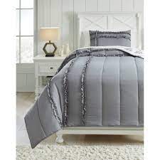 Check out our comforter set twin selection for the very best in unique or custom, handmade pieces from our duvet covers shops. Signature Design By Ashley Bedding Sets Q426001t Twin Meghdad Gray White Reversible Comforter Set Northeast Factory Direct Bedding Sets