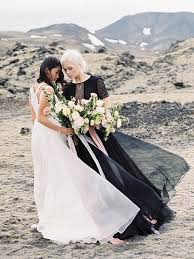 Black And White Wedding Dresses For A Dramatic Juxtaposition Lesbian Wedding Photography Lesbian Wedding Bridal Shoot