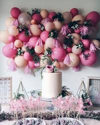 Birthday Cake With Balloons And Flowers Balloons Flowers And Yummy Treats Make Us Happy Gals Design Zaynah Mayna Cake Sunnybakehouse Birthday Party Decorations Balloons Party Decorations