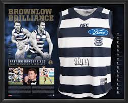 Dangerfield, mitch duncan, mark blicavs and mark o'connor will. Patrick Dangerfield Brownlow Guernsey Display With Free Dangerfield Super Frame Pro Sports Memorabilia