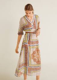 Paisley Print Dress Women Mango United Kingdom Paisley Print Dress Paisley Print Midi Dress With Sleeves