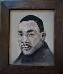 SALE! MLK JR Original Oil Painting With Frame 8 x 10 Inch