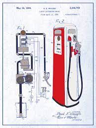 Find illustrations of gas pump. 1944 Tokheim Gas Pump Colorized Blueprint Patent Print Drawing By Greg Edwards