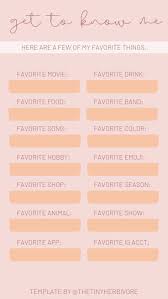 What Better Way For Your Audience To Get To Know You Than This Fun Instagram Template Gain St Instagram Template Instagram Story Questions Instagram Challenge