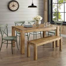 Better Homes Gardens Bryant Solid Wood Dining Bench Rustic Brown Walmart Com Dining Table Rustic Wood Dining Bench Rustic Dining Room