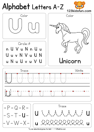 Plus alphabet worksheets, printable games, circle time activities and alphabet lesson plans. Free Alphabet Practice A Z Letter Worksheets 123 Kids Fun Apps