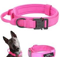 Amazon.com : Personalized Military Tactical Dog Collar with Handle, Custom  Pet Name Tags for Medium Large Dogs Walking Training (Pink, XL) : Pet ...