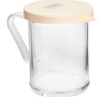 CAMBRO CLEAR WITH BEIGE 10 OZ SALT & PEPPER SHAKER