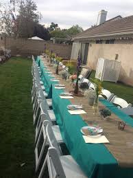 Teal And Burlap Table Cloth And Burlap Runner Shanda This Would Be Easy And We Can Sew Lace To Both Ends Table Decorations Teal Tablecloths Burlap Runners
