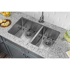 Great selection of bathroom sinks! Soleil Radius 16 Gauge Stainless Steel 32 X 19 60 40 Double Bowl Undermount Kitchen Sink Reviews Wayfair