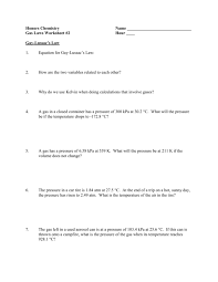 For a fixed quantity of an ideal gas at constant temperature, which graph depicts the expected relationship between pressure. Gas Law Worksheet 2