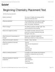 Learn vocabulary, terms, and more with flashcards, games, and other study tools. Beginning Chemistry Placement Test Flashcards Quizlet Beginning Chemistry Placement Test Flashcards Quizlet 2 41 Pm Beginning Chemistry Placement Course Hero
