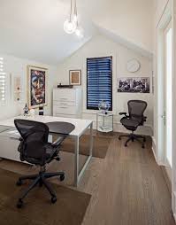 A small attic nordic home office with floating desk with storage. 30 Cozy Attic Home Office Design Ideas
