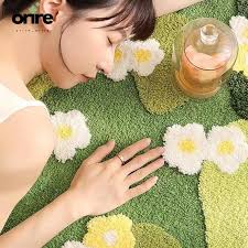 Orire Carpet Doormat 3D Premium Simple Aesthetic Motif Garden Flower Flower  Cloud Cloud Tufted flocking Carpet Home Bedroom Long Mat