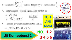 Uji Kompetensi 1 Nomor 7 8 9 10 11 12 13 Kelas 9 Smp Mts Semester 1 Perpangkatan Akar Halaman 58 Youtube