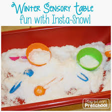 Play To Learn Preschool Insta Snow Sensory Table Snow Sensory Table Sensory Table Winter Preschool