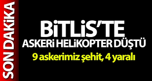 Bitlis tatvan kırsalında askeri helikopter düştü. Dnk04yrd4oyfsm