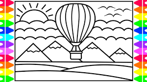 Others don't require blowing up the balloons at all! How To Draw A Hot Air Balloon For Kids Hot Air Balloon Drawing And Coloring Pages For Kids Youtube