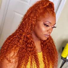 13x4 Lace Frontal Wigs 16 -30 Inch Ginger Curly Deep Wave HD Lace Front Wig  Colored Curly Human Hair 13X4 Lace Frontal Wigs HD Deep Wave 4x4 Closure  Wig Remy Glueless Wigs