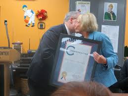 Fellow politicians honor Joan Millman in Carroll Gardens, by George Fiala