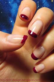 Burgundy French Tips With Images Colored French Nails