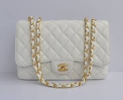 Black And White Chanel Bag Chanel Classic Flap Jumbo In White And Gold