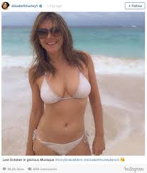 I think the landing strip is the best option if you want to be able to wear any swimsuit without showing off your pubic hair. Elizabeth Hurley Displays Incredible Curves As She Strips Down To Sexy White Bikini Celebrity News Showbiz Tv Express Co Uk