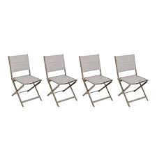 Lot De 4 Chaises De Jardin Pliantes Allure Taupe Chine Noisette Aluminium Texaline Matelassee Hesp Chaise De Jardin Chaise Pliante Table De Jardin Pliante