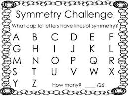 That means that the vertical line goes from top to bottom (or vice versa) in an object and divides it into its mirror halves. Symmetry Alphabet Challenge Freebie Symmetry Symmetry Math Math Challenge