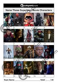 Jul 25, 2018 · superhero characters trivia questions & answers a superhero is someone who possess extra ordinary qualitites and is able to perform herioc tasks. Superhero Movie Characters 002 Quiznighthq