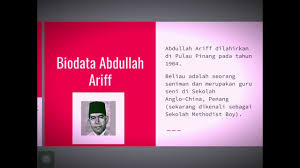 1k visual art tkc 2017 3 years ago. Tokoh Seni Abdullah Ariff Youtube