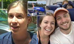 Nurse couple save a man's life mid-flight as he turns purple and slumps  over in seat