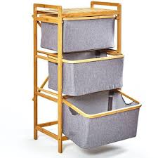 Bambuswald Waschekorb Mit 3 Etagen Waschesammler Badregal Aufbewahrung Avocadostore Waschekorb Waschesammler Wasche Aufbewahrung